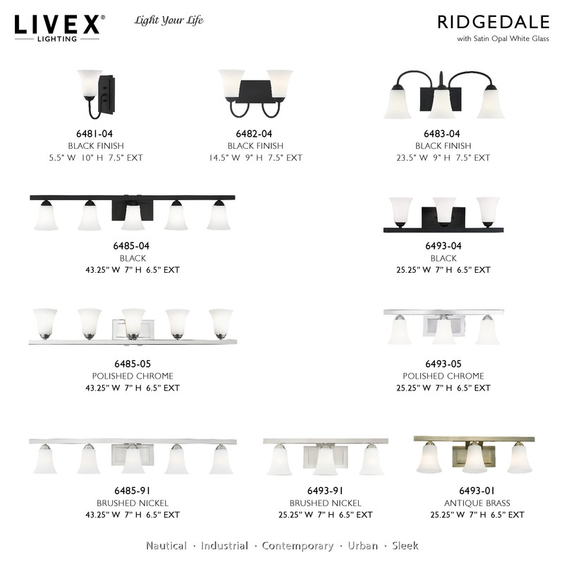 Livex Lighting 3 Light Black Bath Vanity