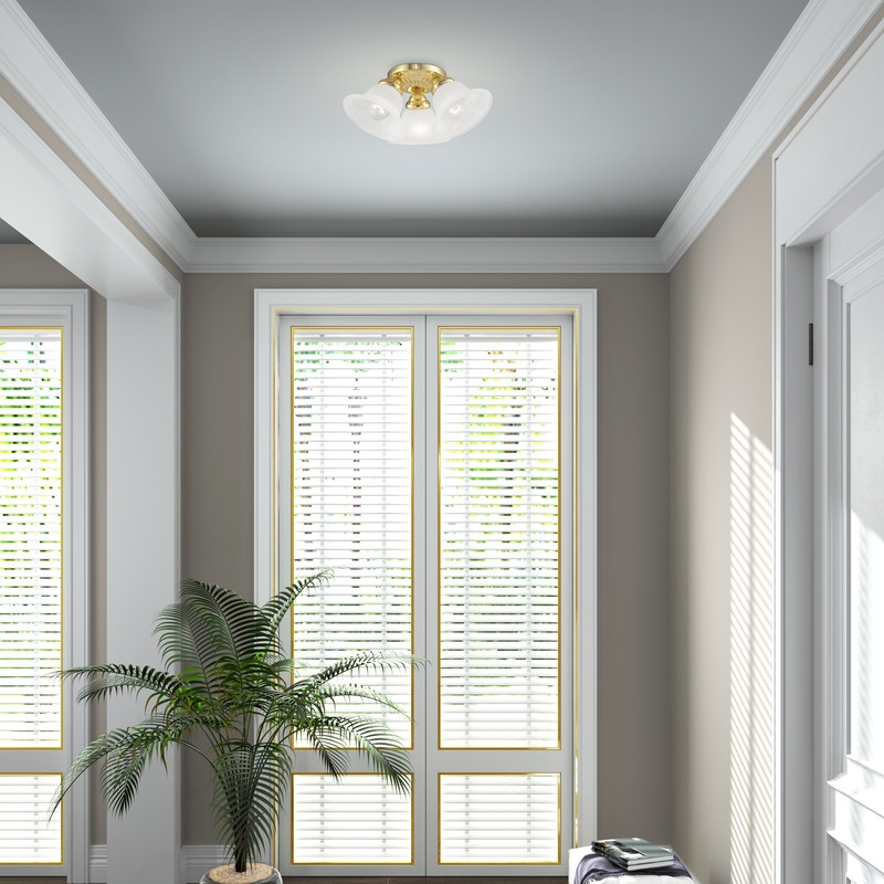 Livex Lighting Edgemont Ceiling Mount in Polished Brass