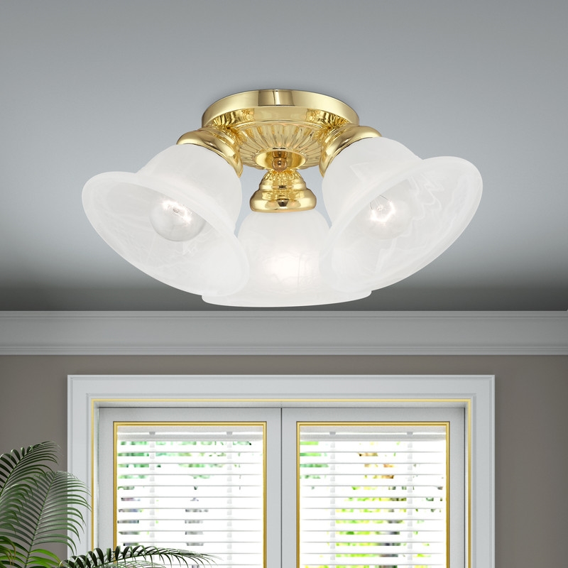 Livex Lighting Edgemont Ceiling Mount in Polished Brass