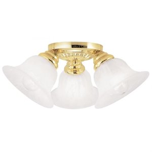 Livex Lighting Edgemont Ceiling Mount in Polished Brass