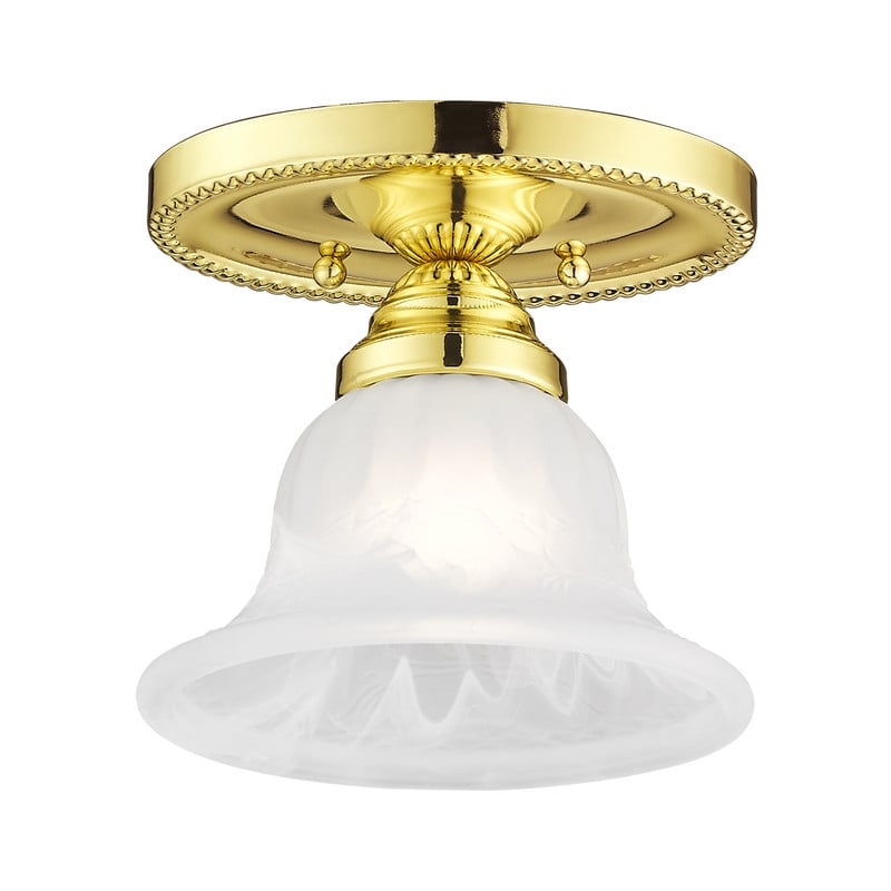 Livex Lighting Edgemont Ceiling Mount in Polished Brass