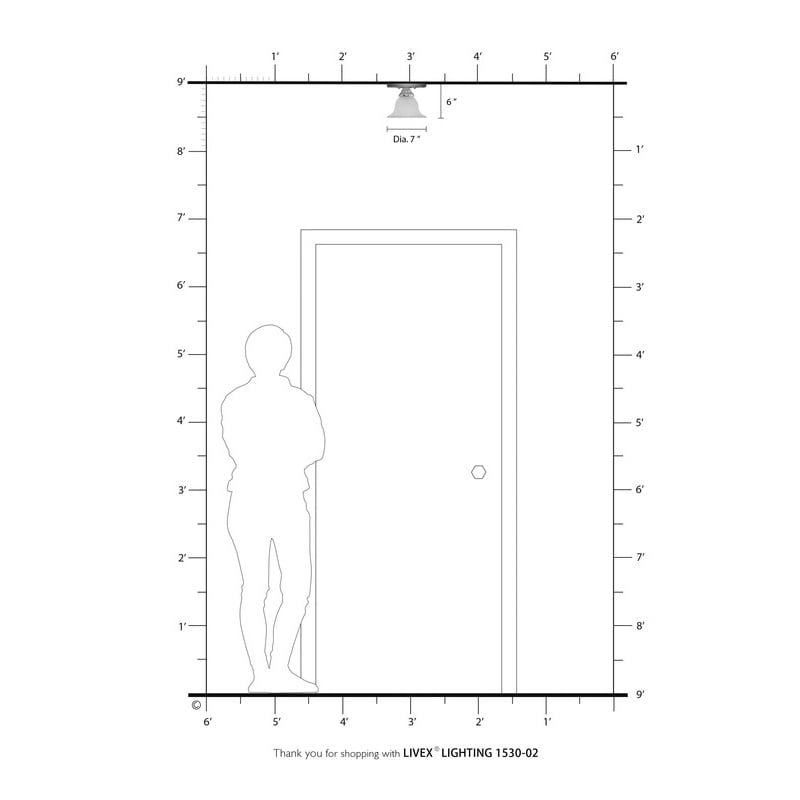 Livex Lighting Edgemont Ceiling Mount in Polished Brass