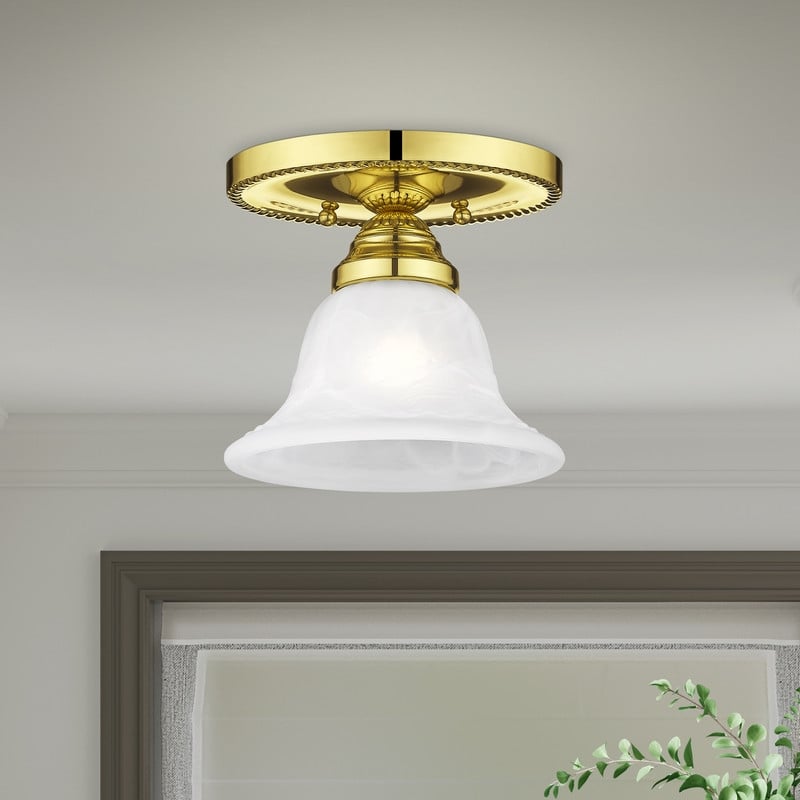 Livex Lighting Edgemont Ceiling Mount in Polished Brass