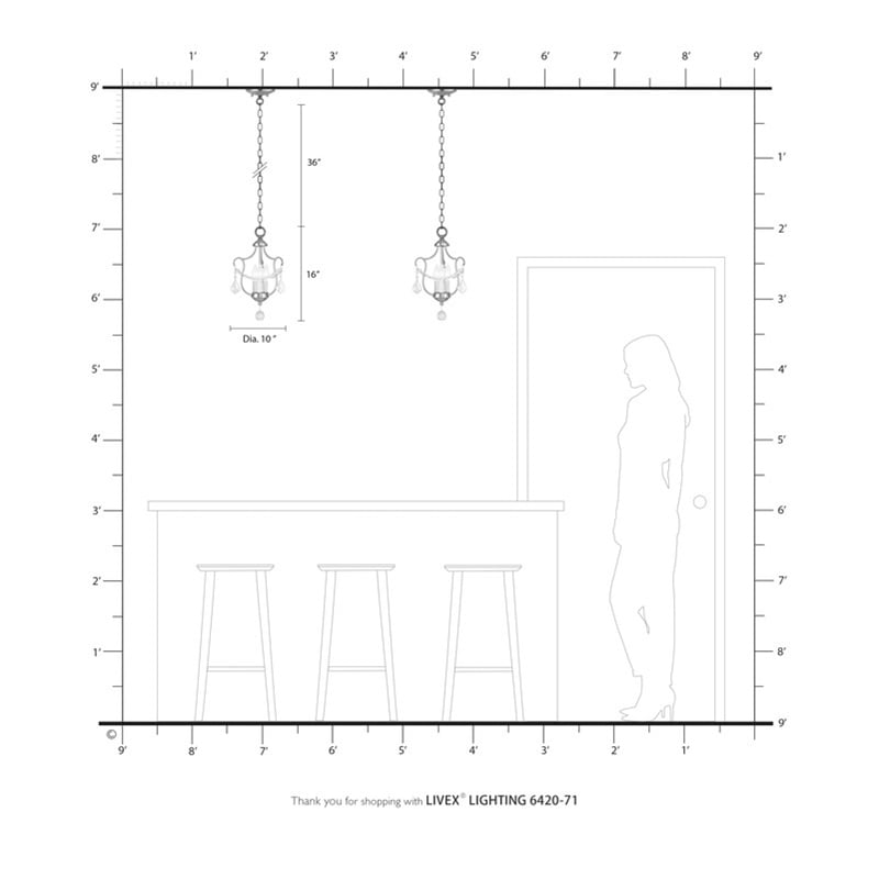 Livex Lighting Convertible Chain Hang/Ceiling Mount