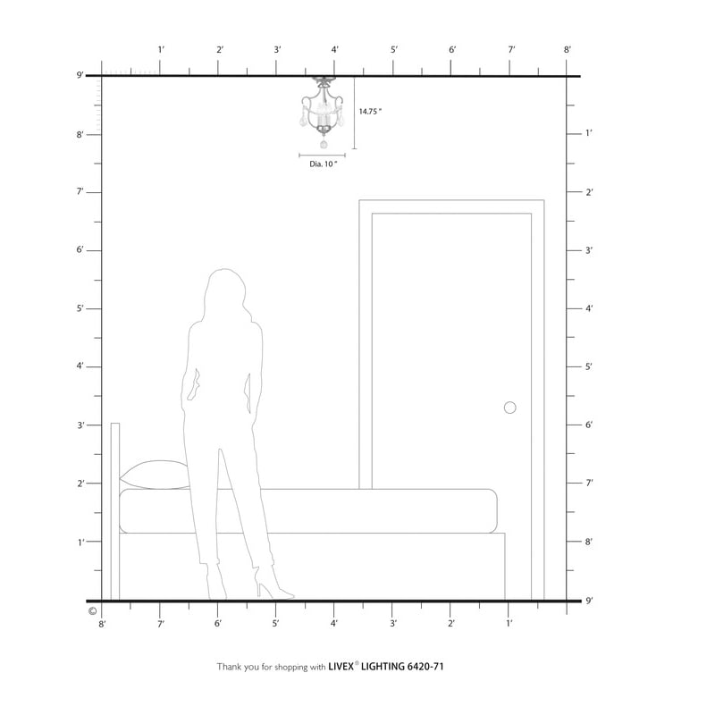 Livex Lighting Convertible Chain Hang/Ceiling Mount
