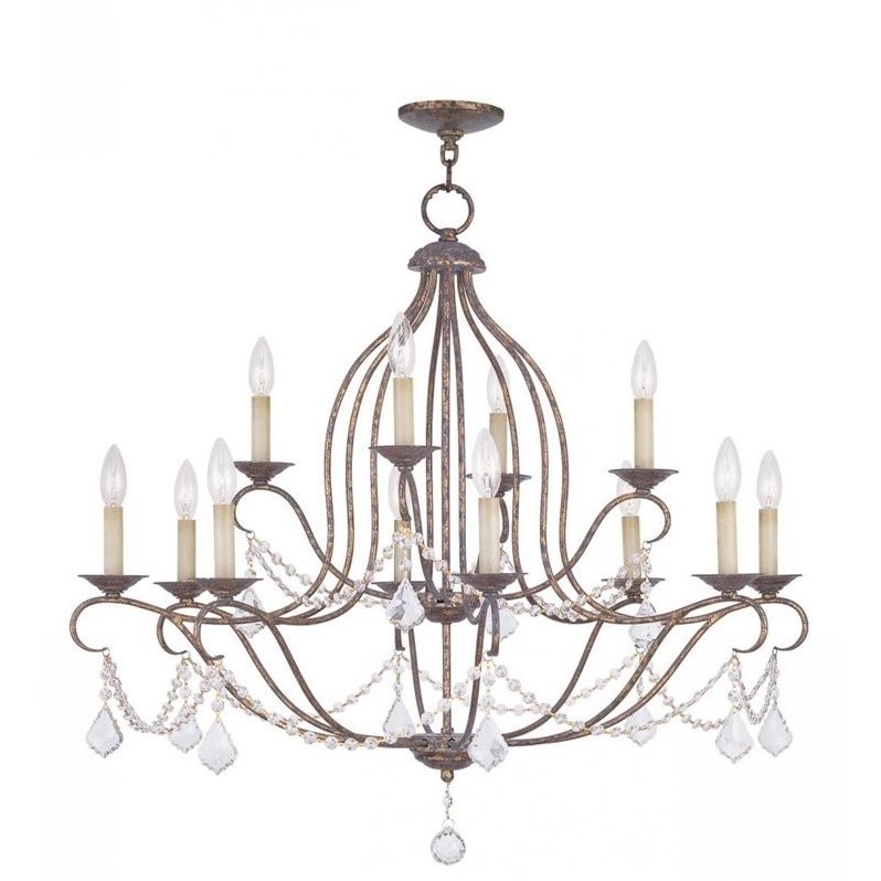 Livex Lighting Chesterfield Chandelier in Hand Applied Venetian Golden Bronze