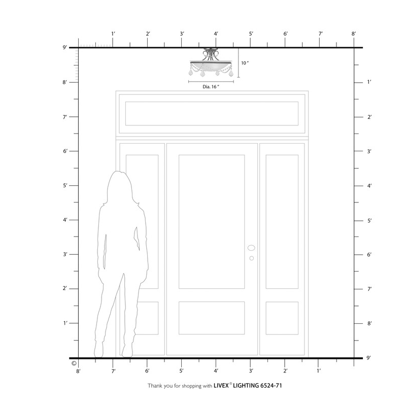 Livex Lighting Chesterfield Ceiling Mount in Multi-Color