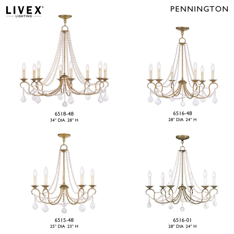 Livex Lighting Pennington Chandelier in Antique Gold Leaf