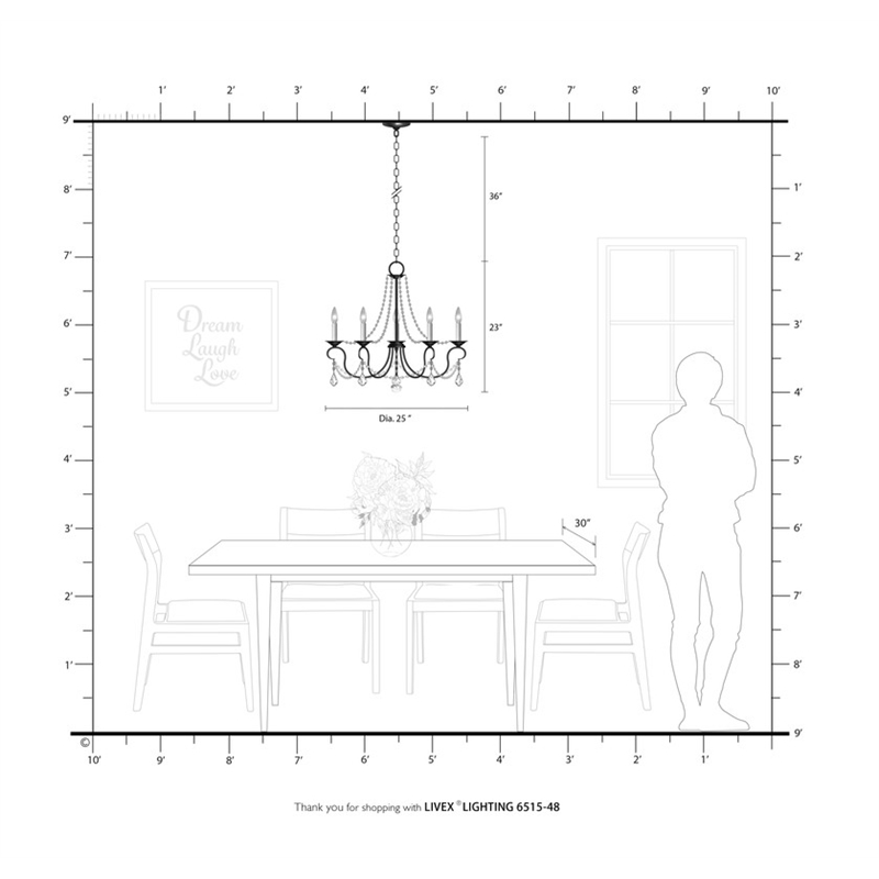 Livex Lighting Pennington Chandelier in Antique Gold Leaf