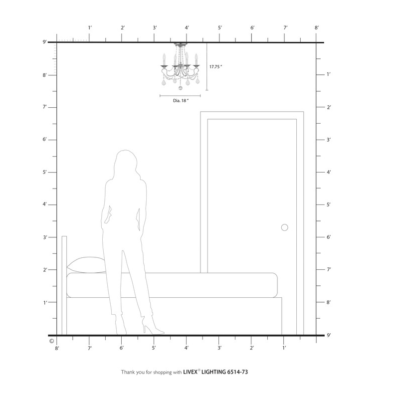 Livex Lighting Pennington Convertible Ceiling Mount in Antique Silver Leaf