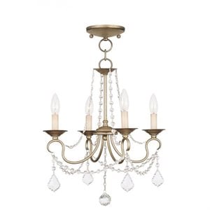 Livex Lighting Pennington Convertible Ceiling Mount in Antique Silver Leaf