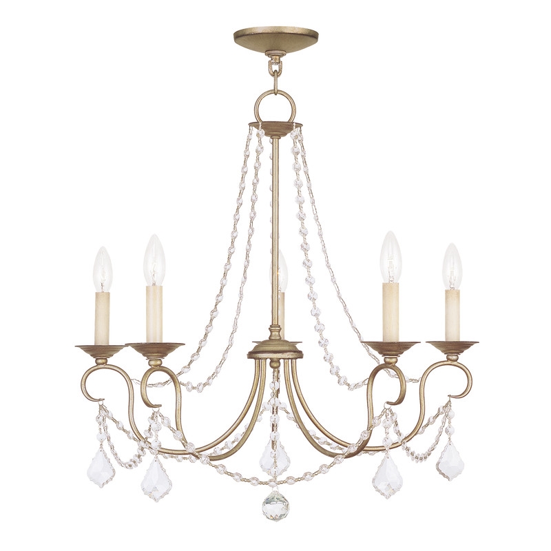 Livex Lighting Pennington Chandelier in Hand Painted Antique Silver Leaf