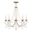 Livex Lighting Pennington Chandelier in Hand Painted Antique Silver Leaf