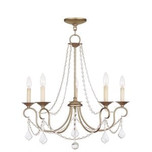 Livex Lighting Pennington Chandelier in Hand Painted Antique Silver Leaf