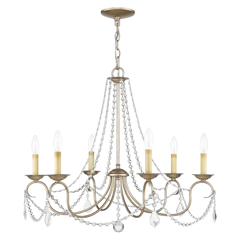 Livex Lighting Pennington Chandelier in Hand Painted Antique Silver Leaf