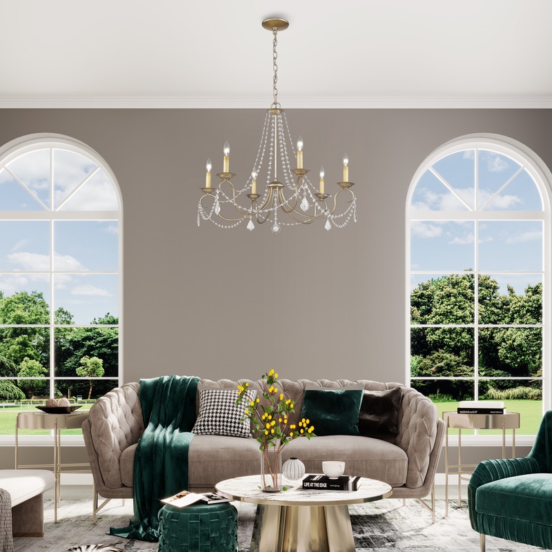 Livex Lighting Pennington Chandelier in Hand Painted Antique Silver Leaf