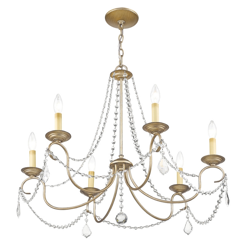 Livex Lighting Pennington Chandelier in Hand Painted Antique Silver Leaf