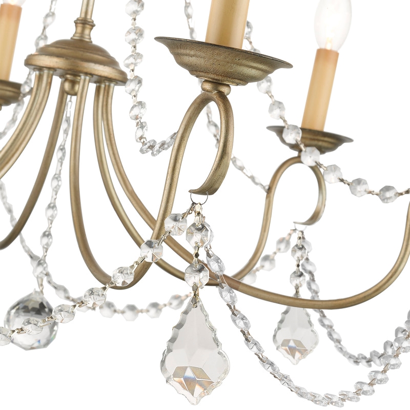 Livex Lighting Pennington Chandelier in Hand Painted Antique Silver Leaf