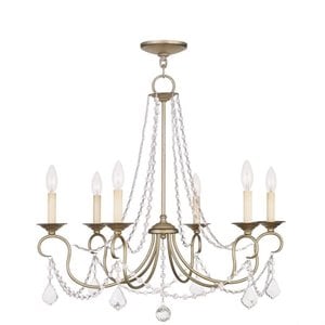 Livex Lighting Pennington Chandelier in Hand Painted Antique Silver Leaf