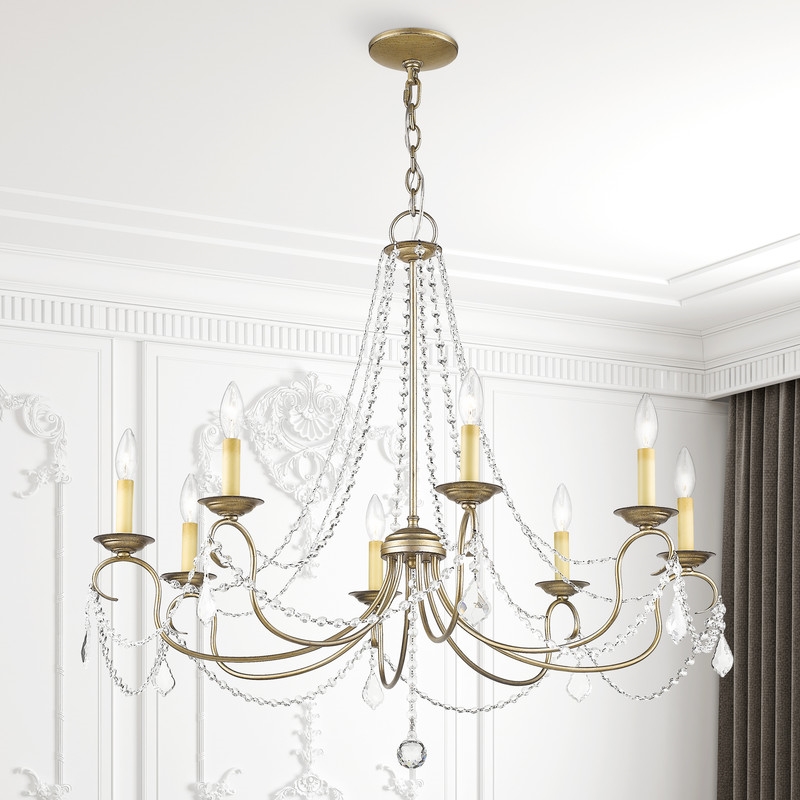 Livex Lighting Pennington Chandelier in Hand Painted Antique Silver Leaf