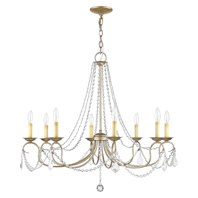 Livex Lighting Pennington Chandelier in Hand Painted Antique Silver Leaf