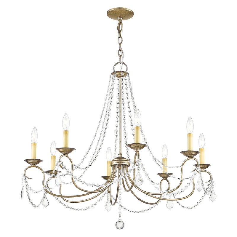 Livex Lighting Pennington Chandelier in Hand Painted Antique Silver Leaf