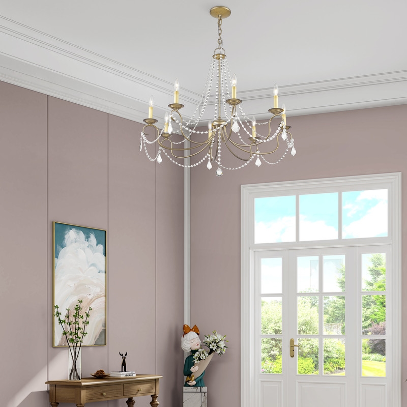 Livex Lighting Pennington Chandelier in Hand Painted Antique Silver Leaf