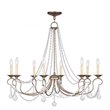 Livex Lighting Pennington Chandelier in Hand Painted Antique Silver Leaf
