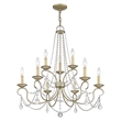 Livex Lighting Pennington Chandelier in Hand Painted Antique Silver Leaf