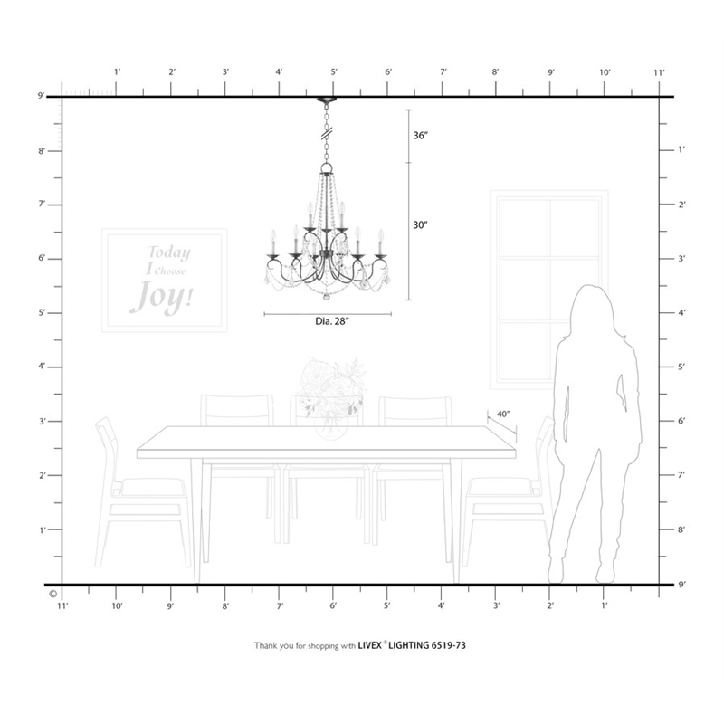 Livex Lighting Pennington Chandelier in Hand Painted Antique Silver Leaf
