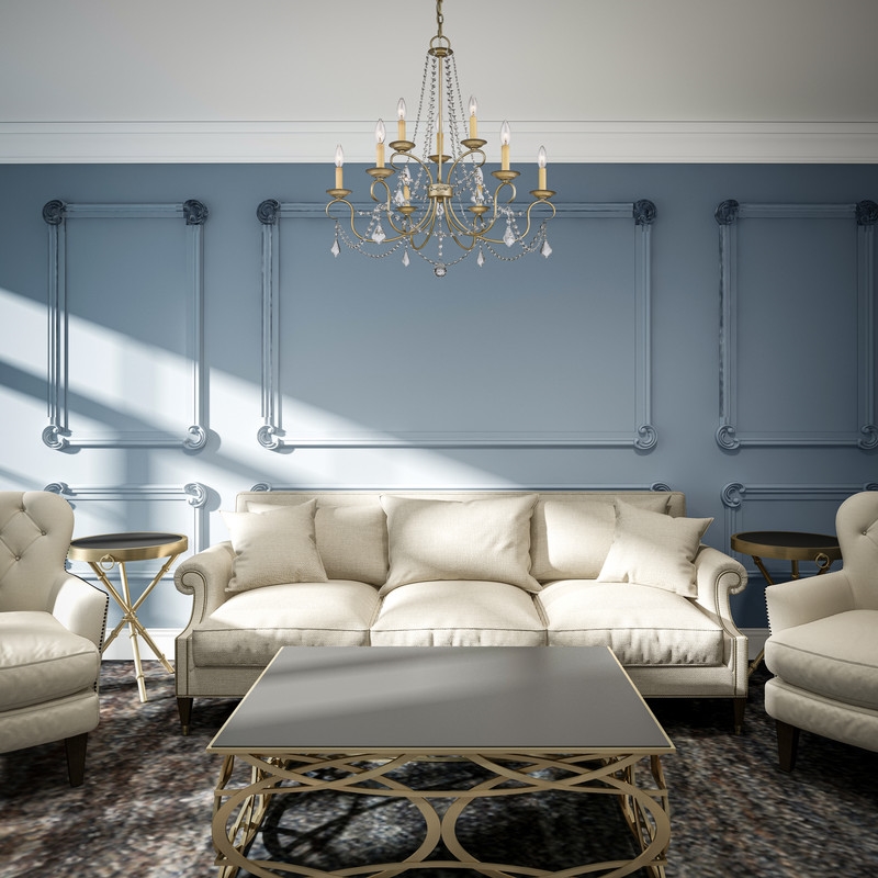 Livex Lighting Pennington Chandelier in Hand Painted Antique Silver Leaf