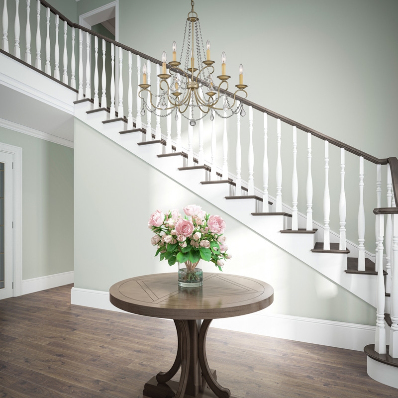 Livex Lighting Pennington Chandelier in Hand Painted Antique Silver Leaf