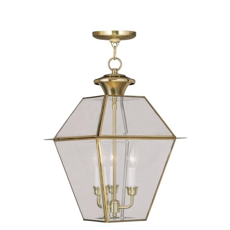 Livex Lighting Westover Outdoor Chain Hang in Polished Brass