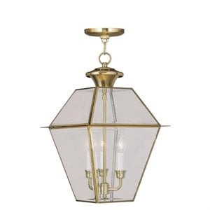 Livex Lighting Westover Outdoor Chain Hang in Polished Brass