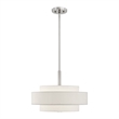 Livex Lighting Meridian 4-Light Metal & Fabric Pendant in Brushed Nickel