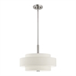 Livex Lighting Meridian 4-Light Metal & Fabric Pendant in Brushed Nickel
