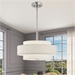 Livex Lighting Meridian 4-Light Metal & Fabric Pendant in Brushed Nickel