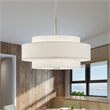 Livex Lighting Meridian 4-Light Metal & Fabric Pendant in Brushed Nickel