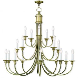 Livex Lighting Cranford Foyer Chandelier in Antique Brass