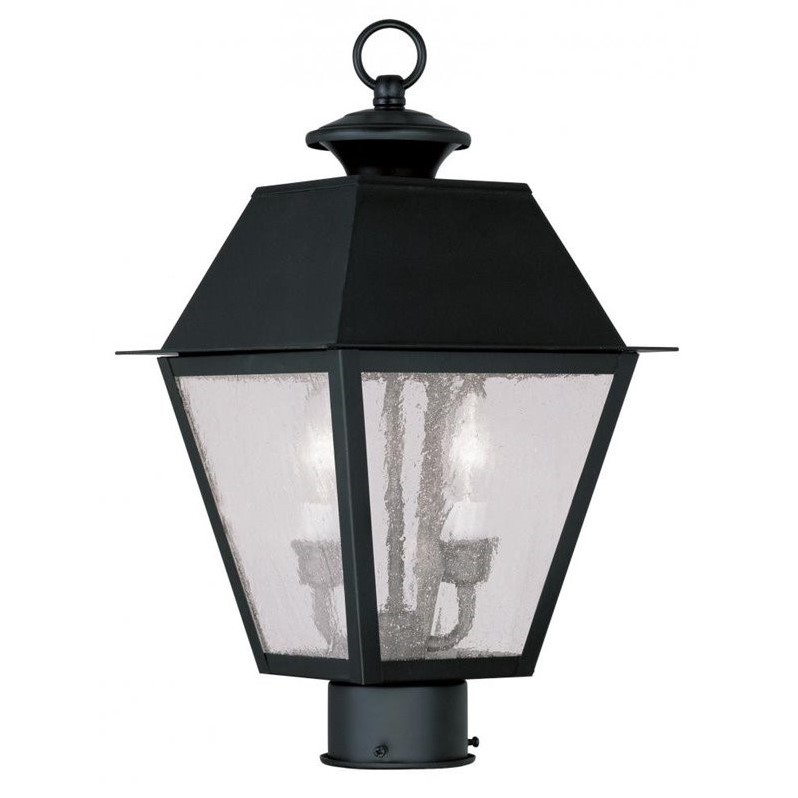 Livex Lighting Mansfield 2 Light Outdoor Post Head in Black
