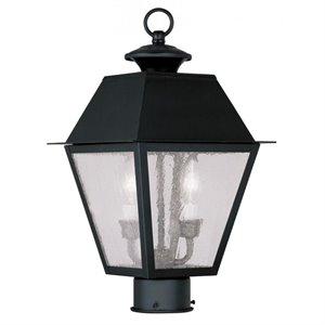 Livex Lighting Mansfield 2 Light Outdoor Post Head in Black
