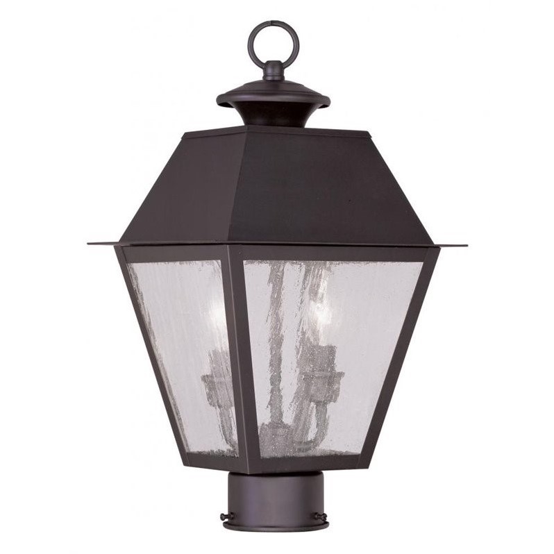 Livex Lighting Mansfield 2 Light Outdoor Post Head in Bronze