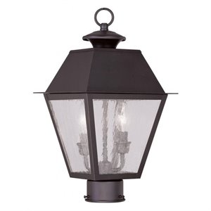 Livex Lighting Mansfield 2 Light Outdoor Post Head in Bronze