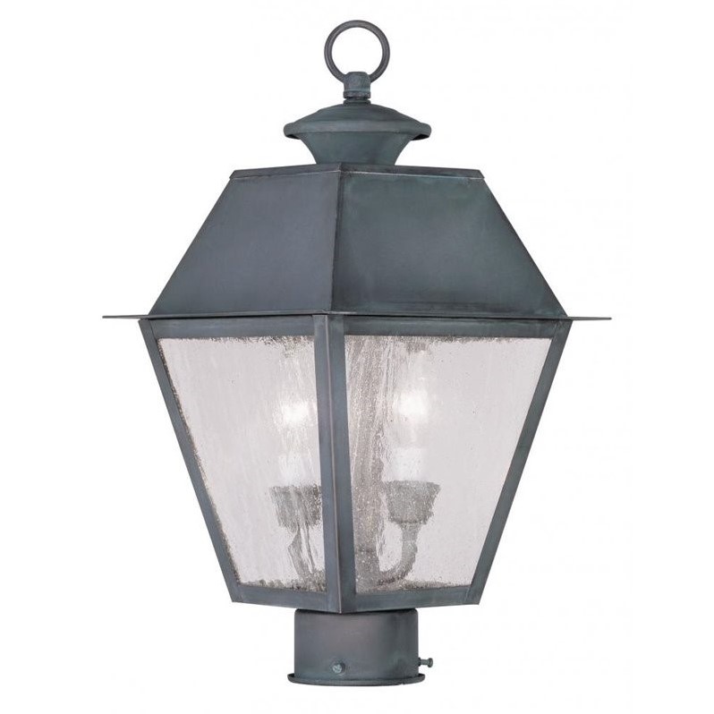 Livex Lighting Mansfield 2 Light Outdoor Post Head in Charcoal