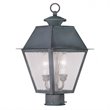 Livex Lighting Mansfield 2 Light Outdoor Post Head in Charcoal