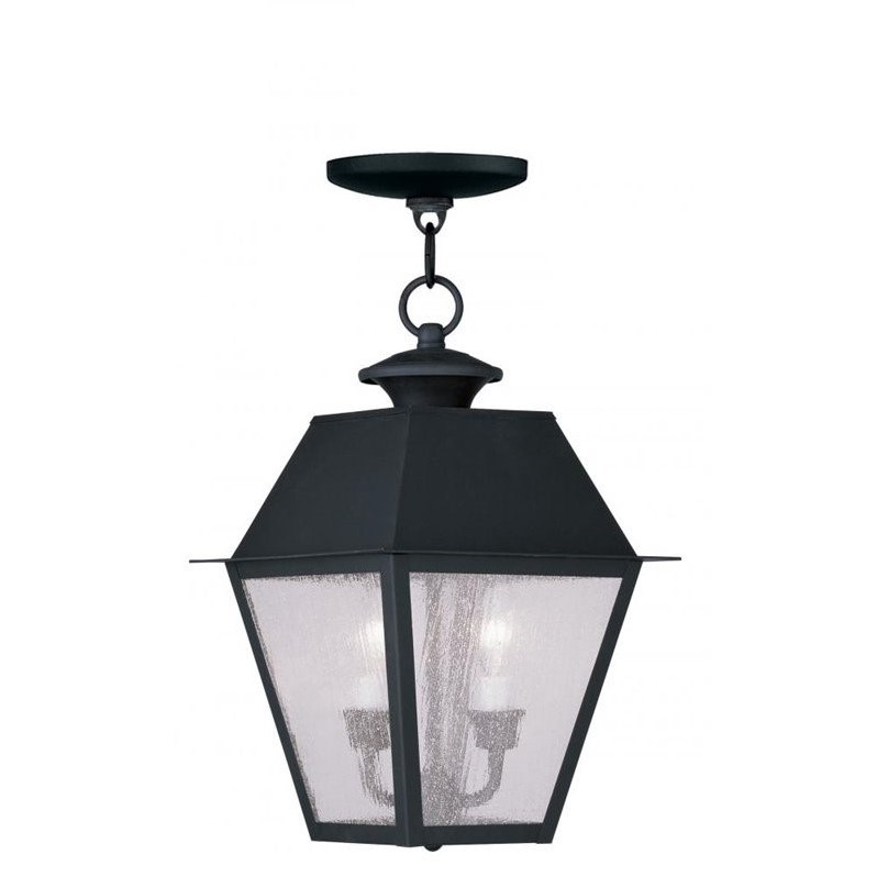 Livex Lighting Mansfield 2 Light Outdoor Chain Hang in Black