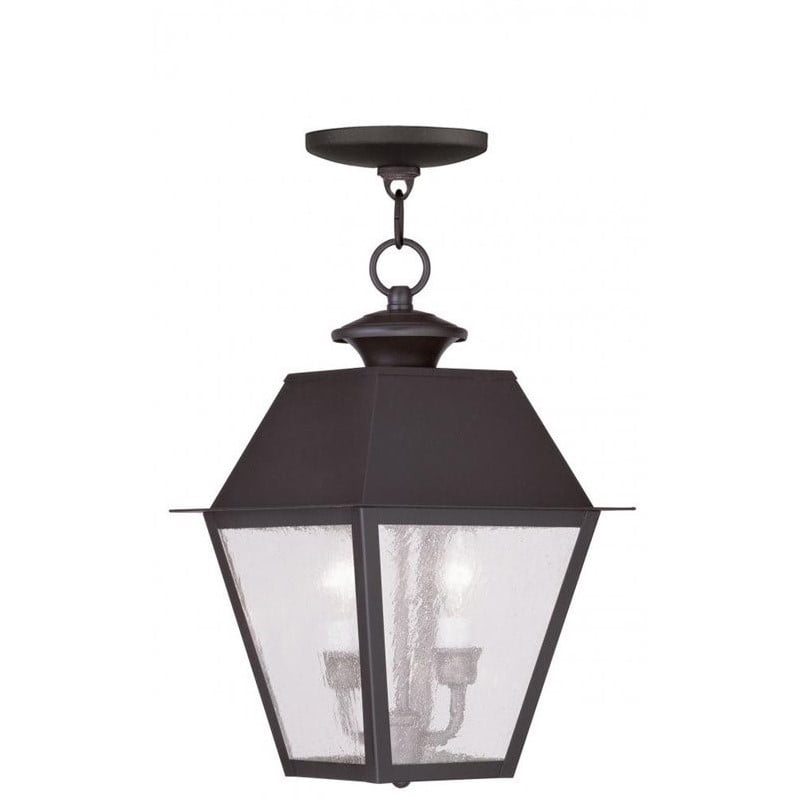 Livex Lighting Mansfield 2 Light Outdoor Chain Hang in Bronze