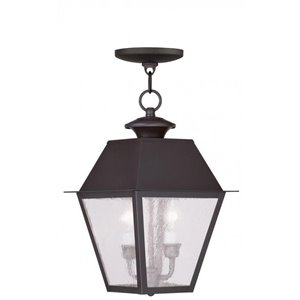 Livex Lighting Mansfield 2 Light Outdoor Chain Hang in Bronze