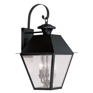 Livex Lighting Mansfield Outdoor Wall Lantern in Black
