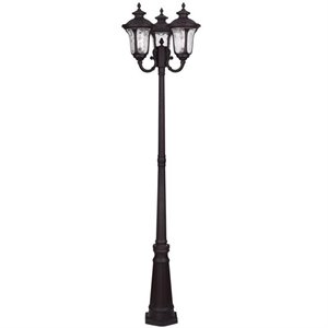 Livex Lighting Oxford Outdoor 3 Head Post in Bronze
